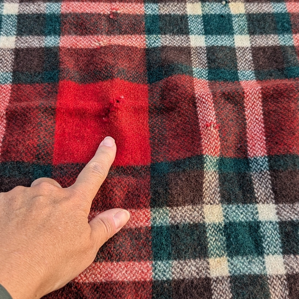 vintage 1940's WOOL CAMP BLANKET 40's - Picture 10 of 11